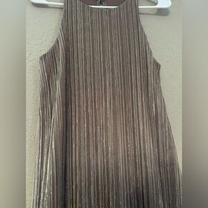 Metallic Pleated Dress